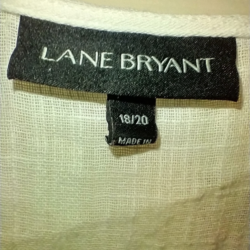 Lane Bryant Red Ombre Sharkbite Hem Kimono Sleeve Gauzy Top Women's sz 18-20. - Picture 4 of 7